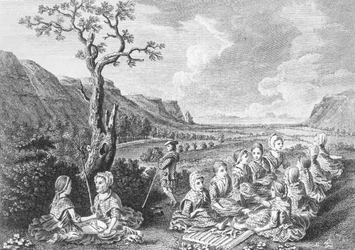 Frauen an der Quern und der Luaghad mit Blick auf Talyskir, aus 